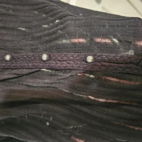 GUESS Sheer Black Button-Up Top Womens Size S - Picture 3 of 8